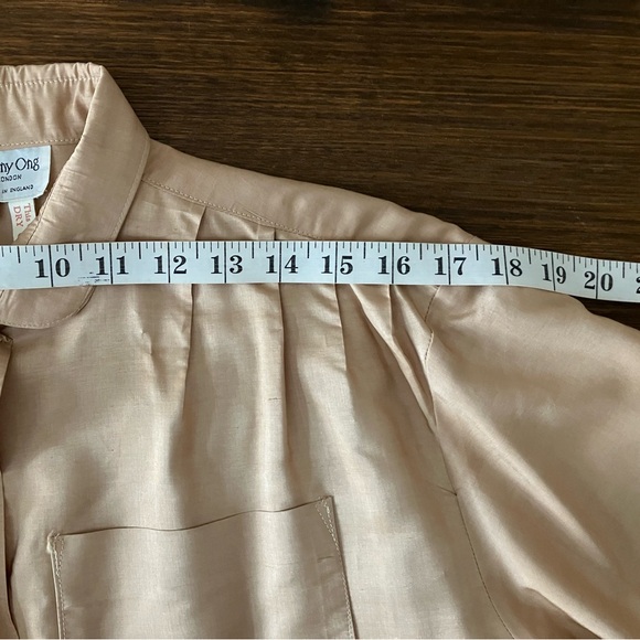 Stunning Vintage Benny Ong London Beige 100% Silk Blouse - Picture 12 of 15